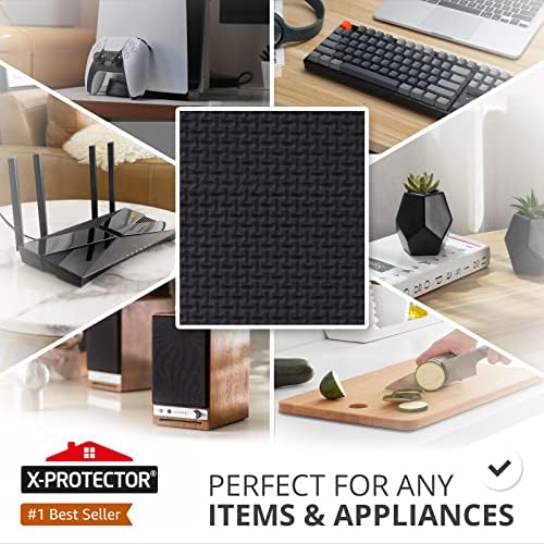 X-Protector Rubber Sheet Pads - 4PCS Non Slip Black Anti Skid