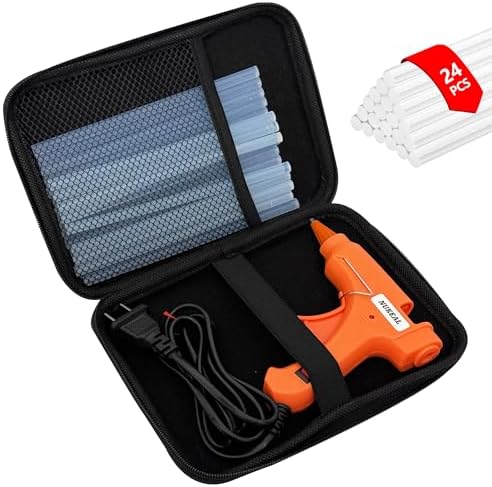 NUKEAL Mini Glue Gun with Case and 24 Sticks 20 Watts Orange