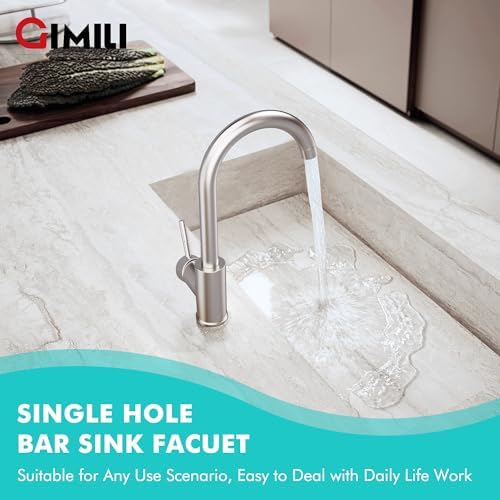 GIMILI Bar Sink Faucet Single Hole Brushed Nickel