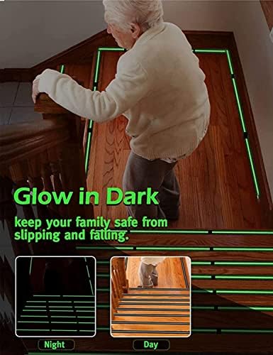 Kyerivs Non-Slip Bathtub Stickers with Glow Luminous Safety Treads