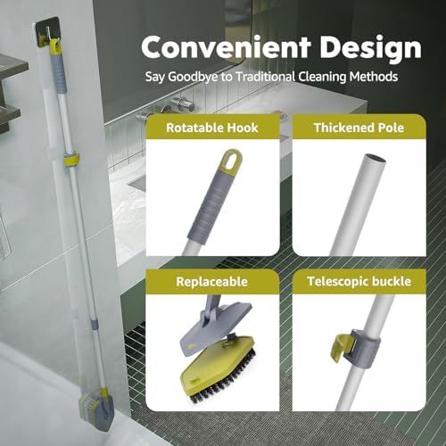 JETSHINE 4-in-1 Tile Tub Scrubber Brush with Extendable Handle 1