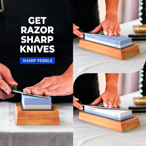 Sharp Pebble Double-Sided Whetstone Knife Sharpener 10006000