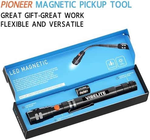 VIBELITE Extendable Magnetic Flashlight - 22 Inches 3 LED Black