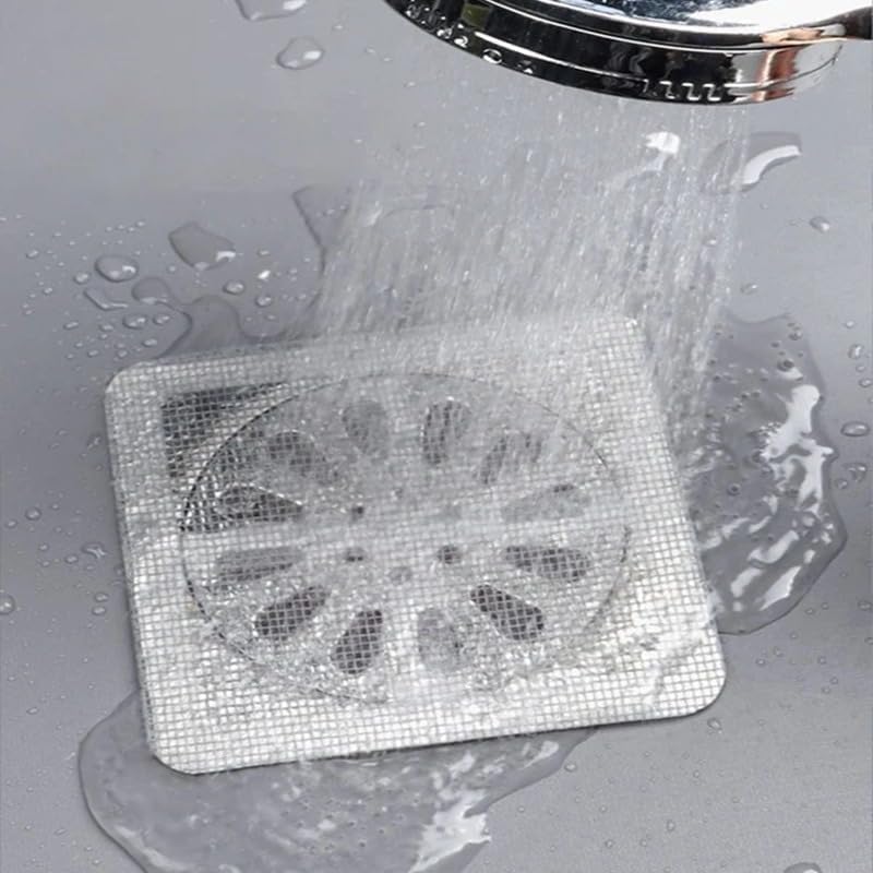 Disposable Shower Drain Cover Hair Catcher 4x4 Mesh Stickers 20 PCS