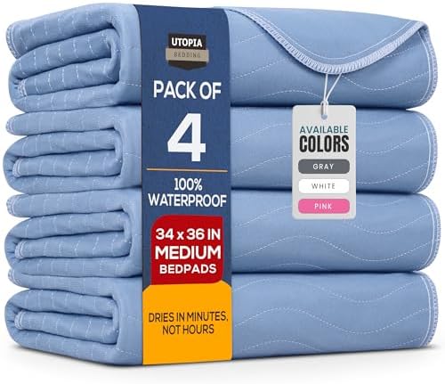 Utopia Bedding Washable Underpads 34 x 36 Pack of 4