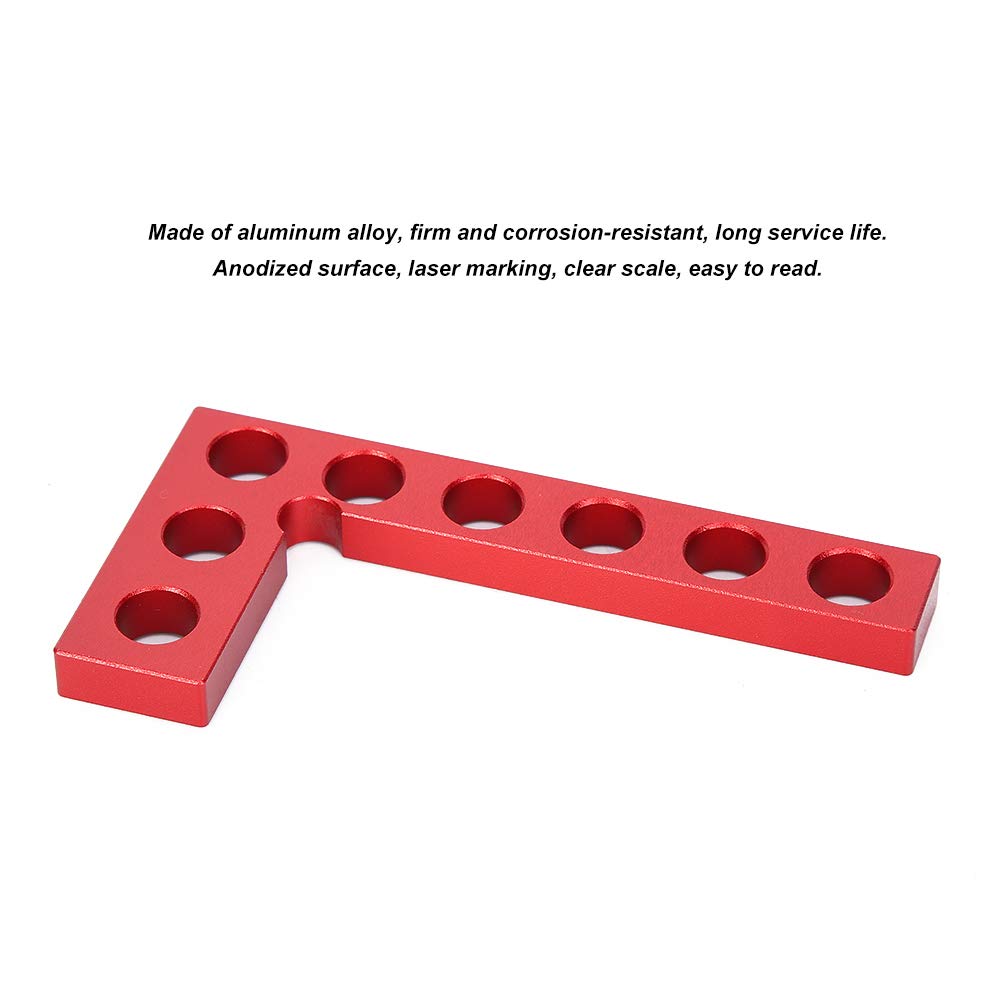 JERYS Solid Red Right Angle Ruler for Woodworking