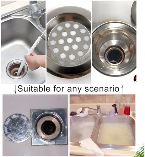 AUKEPO 5PCS Silicone Drain Hair Catcher for Bathtub and Kitchen