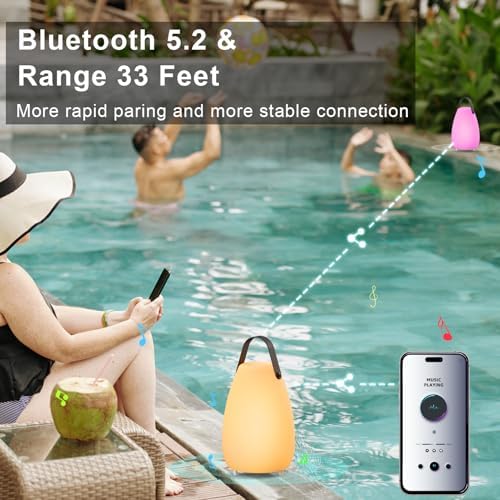 uuffoo Bluetooth Speaker Table Lamp with RGB Lights 2 Pack