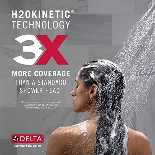 Delta H2Okinetic 6-Spray Handheld Shower Head with Hose Brushed Nickel