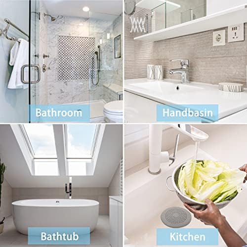 2 Pack Drain Hair Catcher with Suction Cups for Shower and Sink