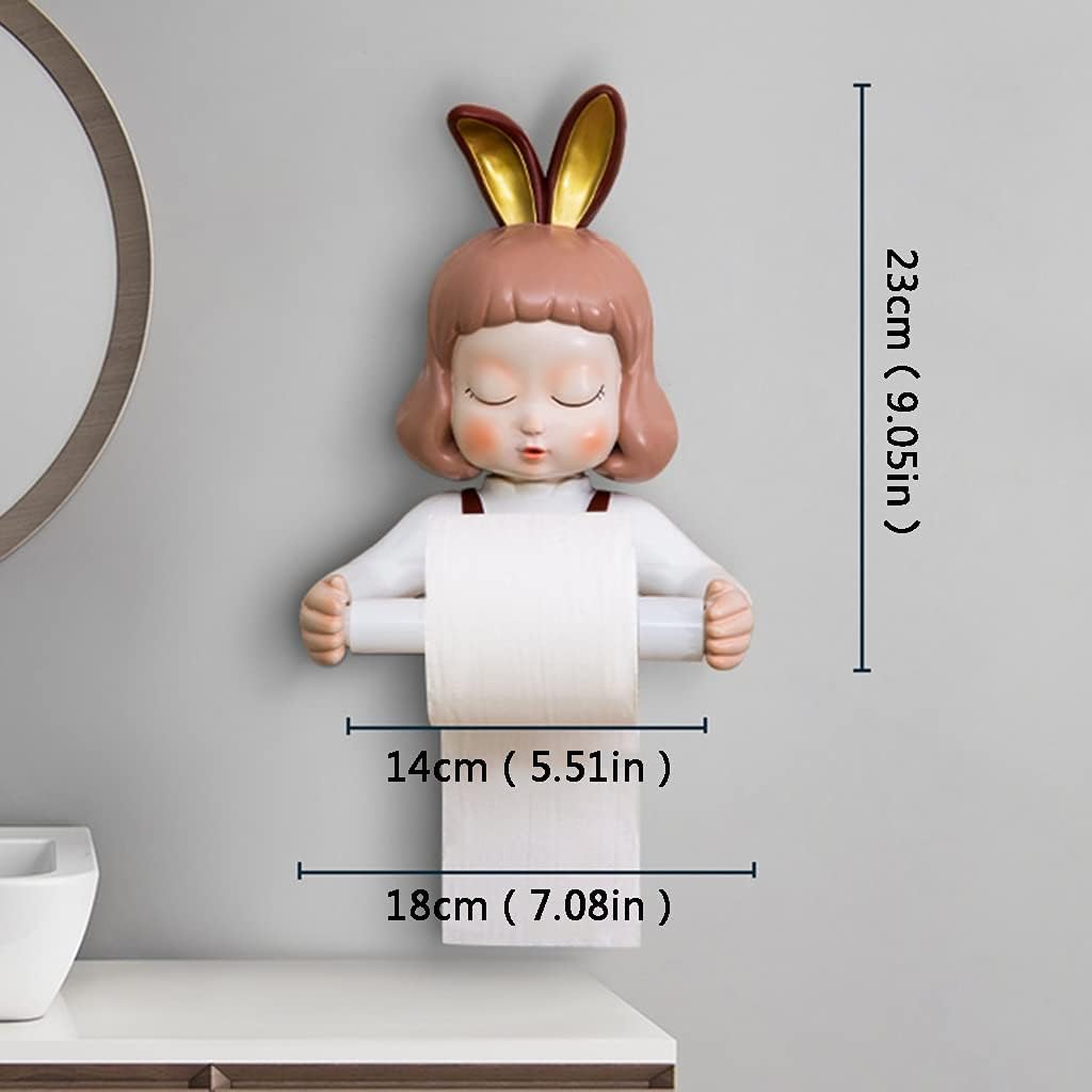 Cute Girl Toilet Paper Holder Wall Decor