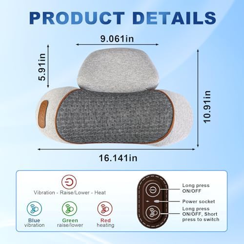 Triple Therapy Neck Pillow with Heat and Traction 1