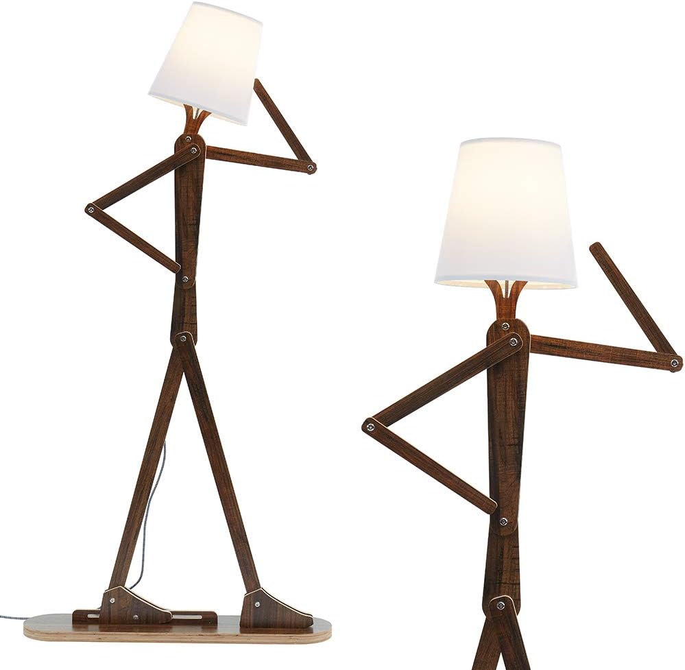 HROOME Cool Teak Floor Lamp with LED Bulb 1
