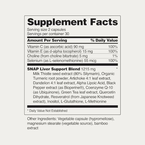Snap Supplements Liver Detox Support 60 Capsules