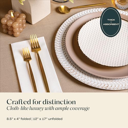 200-Pack Disposable Linen-Feel Guest Towels