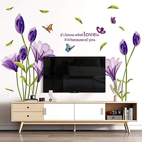 LiveGallery Lily Flower Wall Decals Purple