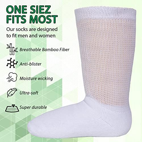 2 Pair Extra Wide Bariatric Socks for Diabetic Feet