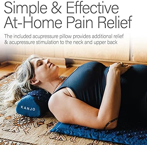 Kanjo Acupressure Mat Pillow Set for Back and Neck Pain Relief