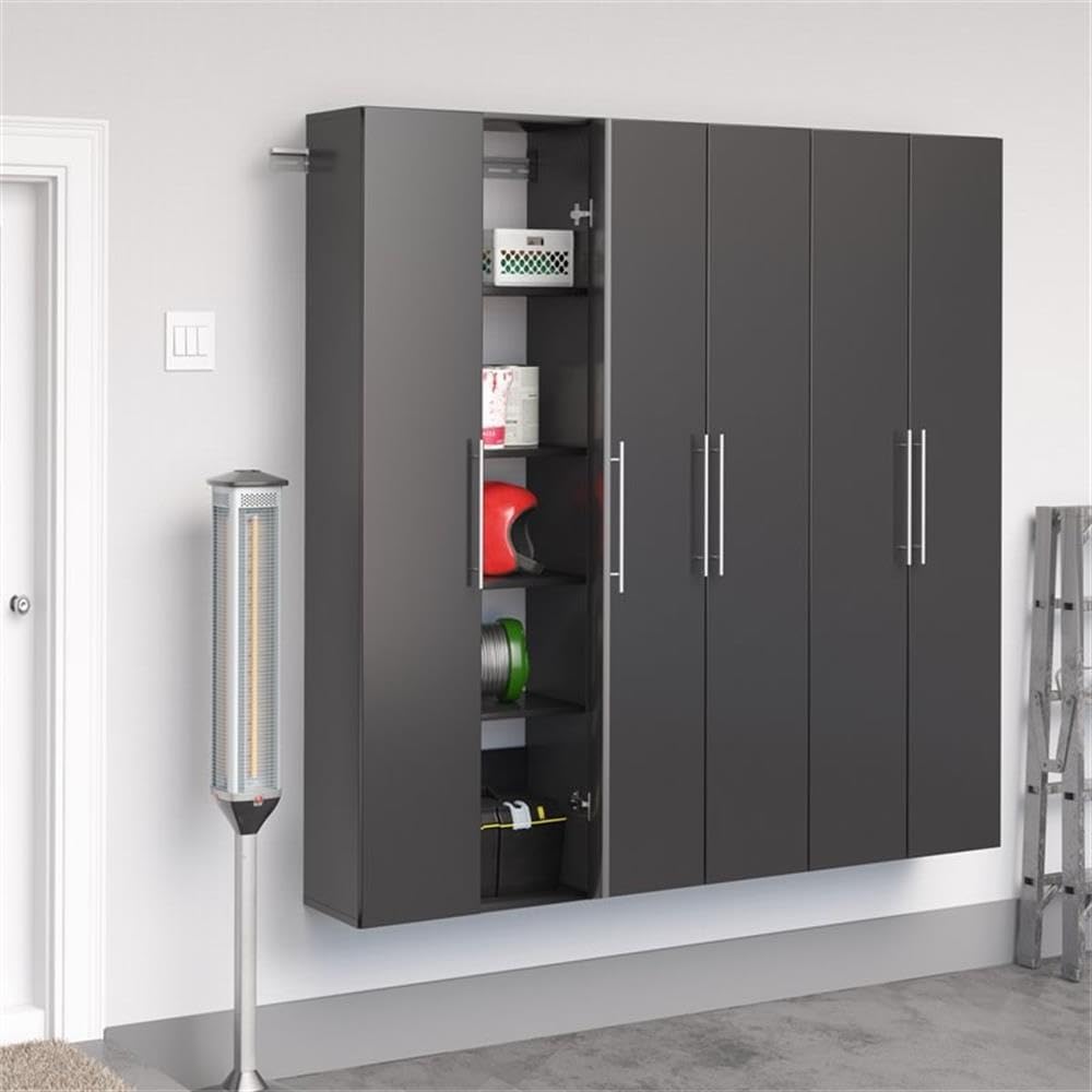 Prepac 3-Piece 72 Garage Cabinet Set Black
