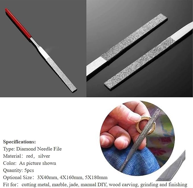 Bhavaya Enterprises Diamond Needle Flat File Set 5 PCS