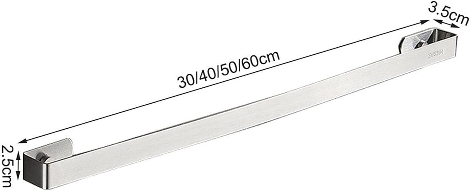 Stainless Steel Wall Mounted Towel Bar Rail - 30cm 118inch Silver