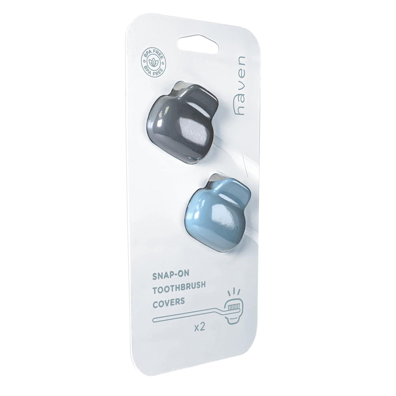 Haven Toothbrush Cover - Pack of 2 - Blue Charcoal Gray 1