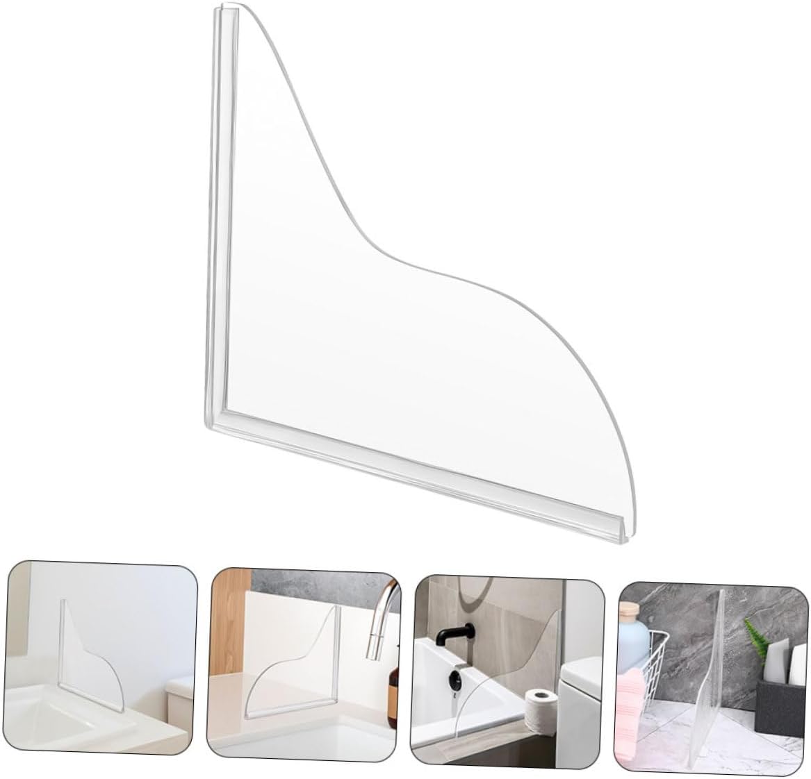 2Pcs Transparent Acrylic Water Barrier for Bathtubs Sinks 1