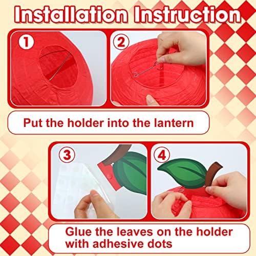 Retisee 12 Pcs Red Apple Paper Lanterns Classroom Decor 1