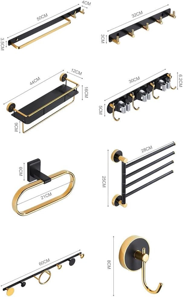 ANNBKA Premium Black Gold Towel Rack Set