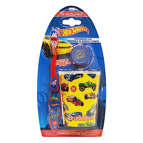 Brush Buddies Hot Wheels Kids 3PC Toothbrush Kit