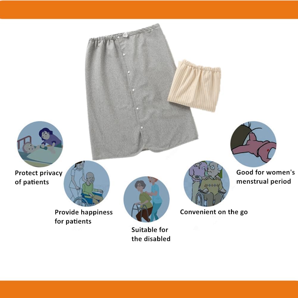 WEEOATAR Full Open Adult Diaper Skirt with Snaps
