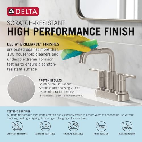 Delta Nicoli Widespread Bathroom Faucet 3 Hole Gold