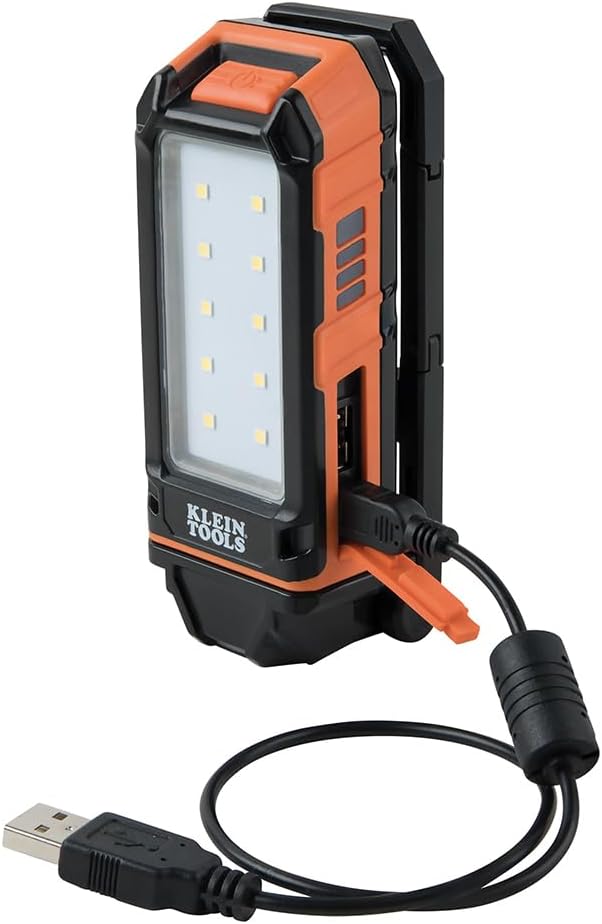 Klein Tools 56403 Rechargeable LED Work Light with Kickstand and Carabiner