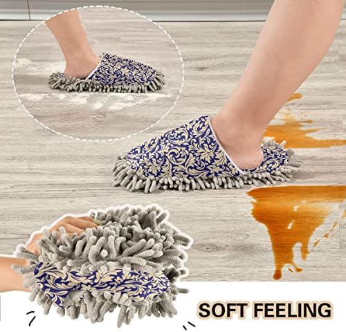 DOMIKING Bbaroque Damask Mop Slippers for Women 1