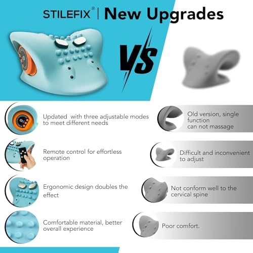 STILEFIX Neck Massager Pillow with Heat 3 Modes Ergonomic Design