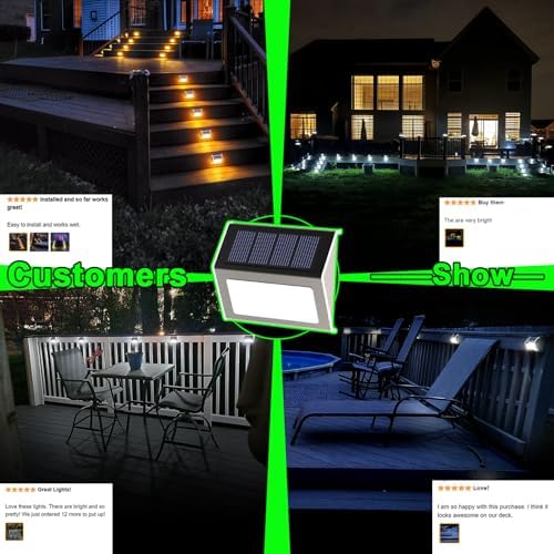JSOT Outdoor Solar Lights 6 Pack Waterproof Step Lights