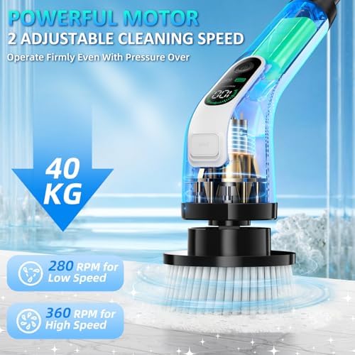 Yesayce Electric Spin Scrubber with 7 Brush Heads and 3 Crevice Brushes