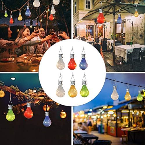 Pearlstar Solar Light Bulbs 6 Pack Outdoor Waterproof Hanging LED