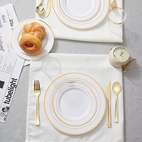 N9R 300PCS Gold Plastic Cutlery Set