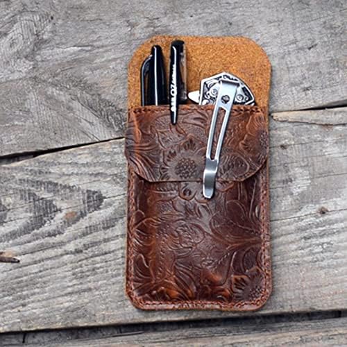 JJNUSA Leather EDC Pocket Slip - Knife Sleeve Pen Holder