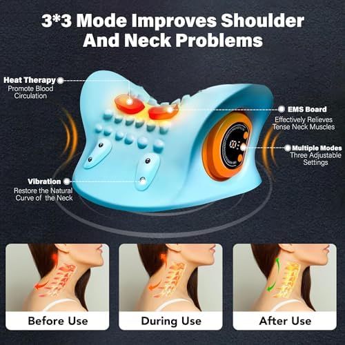 STILEFIX Neck Massager Pillow with Heat 3 Modes Ergonomic Design