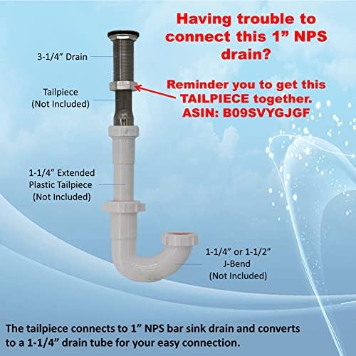 Stainless Steel Bar Sink Drain 1 NPS 4 Pcs