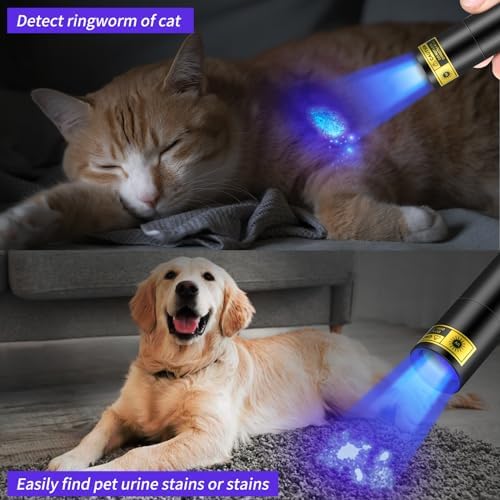 UV Flashlight 365nm Black Light for Pet Urine Detection USB Rechargeable