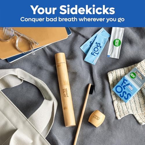 SmartLifeco Bamboo Charcoal Toothbrushes 4-Pack with Case Stand