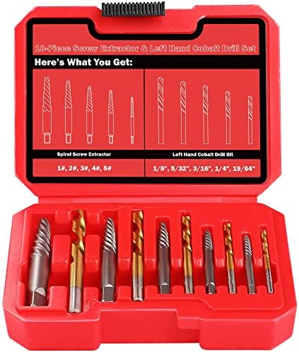 14 Piece Screw Extractor Set with Left Hand Drill Bits