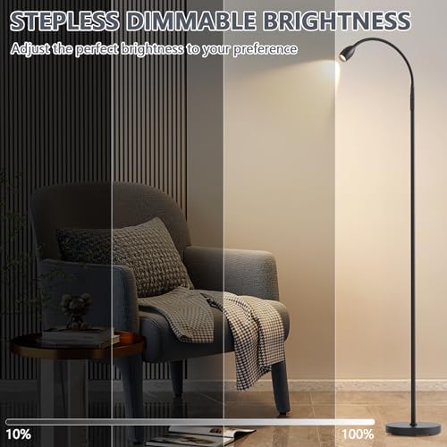 AUZONIMICS Reading Floor Lamp with Dimmable LED and Gooseneck