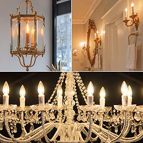DiCUNO E12 Candle Socket Covers 6 Pcs 4 Inch Candelabra Base Plastic Sleeves