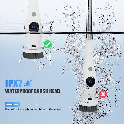 Untovei Cordless Electric Spin Scrubber with 7 Heads