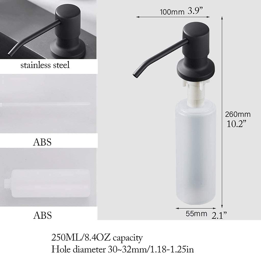 KAAZEE Brass Countertop Soap Dispenser 250ML Kitchen Sink Pump