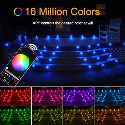 Smart LED Deck Light Kit 10-Pack IP67 Waterproof RGB